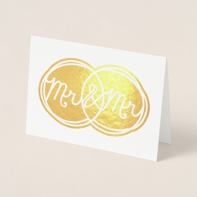 Mr & Mr Wedding - Blank Inside Foil Card (Front)