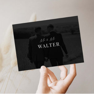 Mr & Mr Wedding Photo Thank You Card