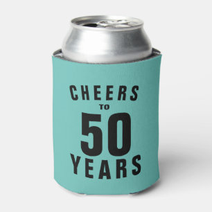 Mr & Mrs 50th wedding anniversary teal can coolers