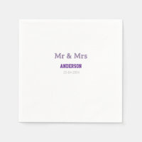 Mr & Mrs add family name date simple stylish moder