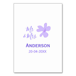 Mr & Mrs add family name date year wedding favor g Table Number
