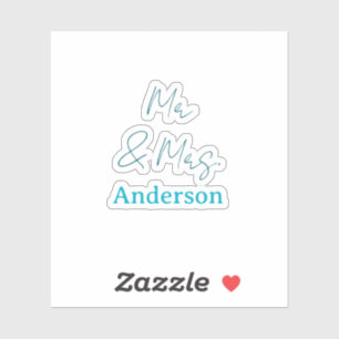 Mr & Mrs add family name date year wedding favour