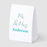 Mr & Mrs add family name date year wedding favour