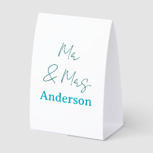 Mr & Mrs add family name date year wedding favour