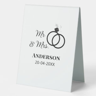 Mr & Mrs add family name date year wedding favour