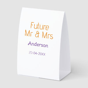 Mr & Mrs add family name date year wedding favour 