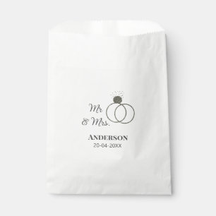 Mr & Mrs add family name date year wedding favour  Bag