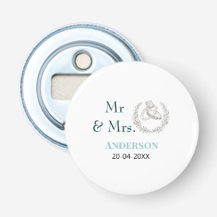Mr & Mrs add family name date year wedding favour  Bottle Opener