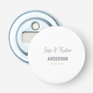 Mr & Mrs add family name date year wedding favour  Bottle Opener