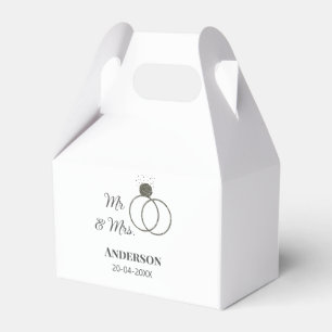 Mr & Mrs add family name date year wedding favour Box