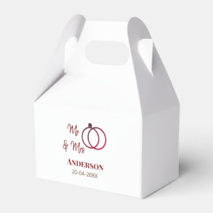 Mr & Mrs add family name date year wedding favour Box