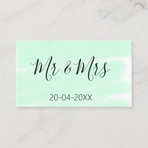Mr & Mrs add family name date year wedding favour Business Card