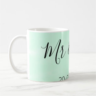 Mr & Mrs add family name date year wedding favour  Coffee Mug