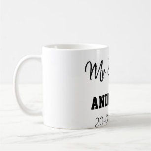 Mr & Mrs add family name date year wedding favour  Coffee Mug