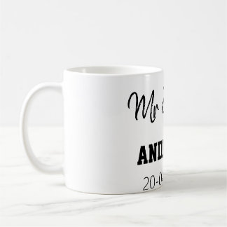 Mr & Mrs add family name date year wedding favour  Coffee Mug