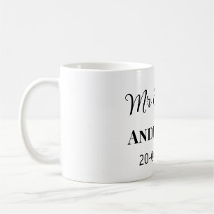 Mr & Mrs add family name date year wedding favour  Coffee Mug