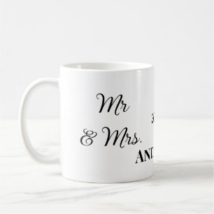 Mr & Mrs add family name date year wedding favour Coffee Mug