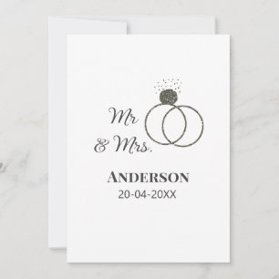 Mr & Mrs add family name date year wedding favour Invitation