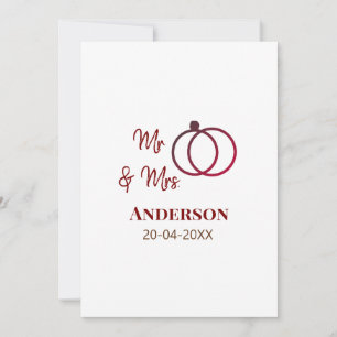Mr & Mrs add family name date year wedding favour Invitation
