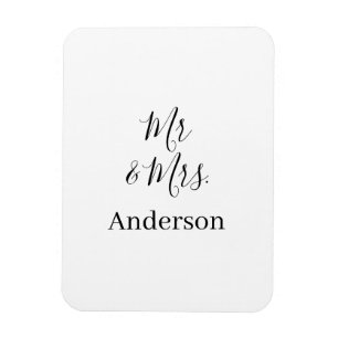 Mr & Mrs add family name date year wedding favour Magnet