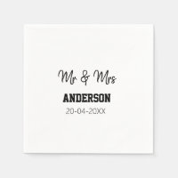 Mr & Mrs add family name date year wedding favour