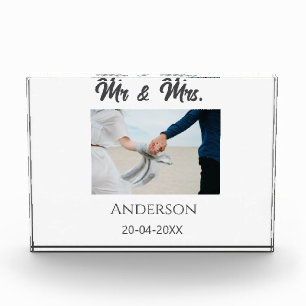 Mr & Mrs add family name date year wedding favour  Photo Block