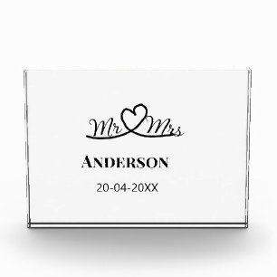 Mr & Mrs add family name date year wedding favour  Photo Block