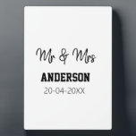 Mr & Mrs add family name date year wedding favour  Plaque<br><div class="desc">design</div>