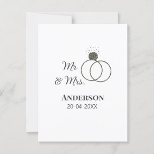 Mr & Mrs add family name date year wedding favour Postcard