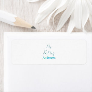 Mr & Mrs add family name date year wedding favour Return Address Label