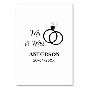 Mr & Mrs add family name date year wedding favour Table Number