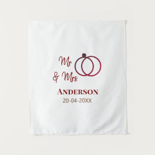 Mr & Mrs add family name date year wedding favour Tapestry