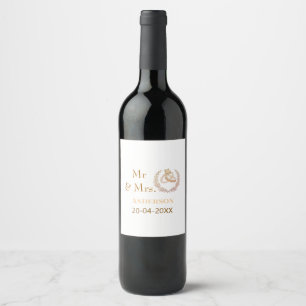 Mr & Mrs add family name date year wedding favour  Wine Label