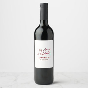 Mr & Mrs add family name date year wedding favour  Wine Label