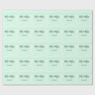 Mr & Mrs add family name date year wedding favour Wrapping Paper