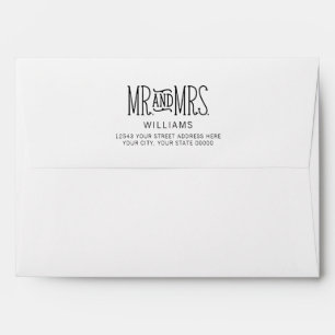 Mr. & Mrs. Address Back Gold Geometric Envelope