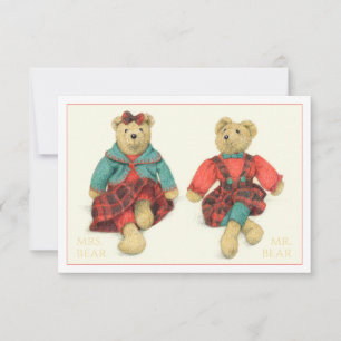 MR. & MRS. BEAR 3.5x5 Flat Card