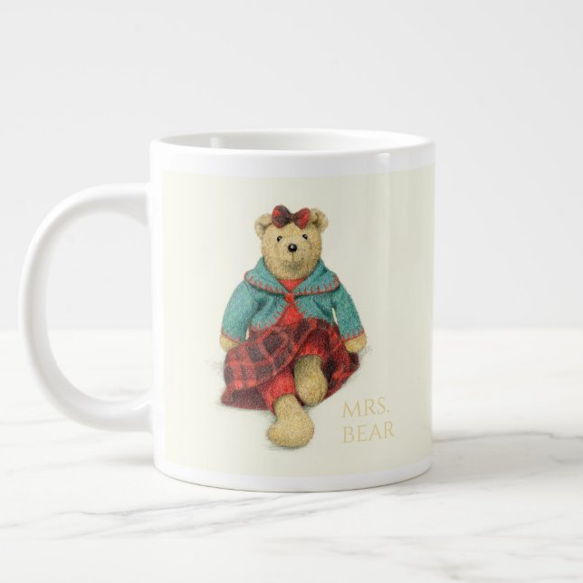 MR. & MRS. BEAR Big White Mug (Left)