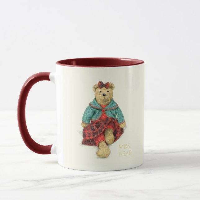 MR. & MRS. BEAR Maroon Combo Mug (Left)