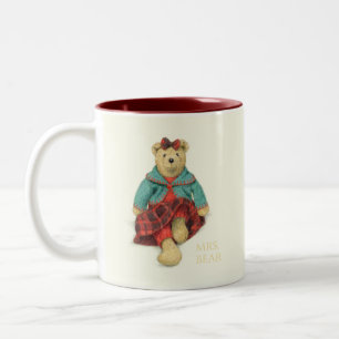 MR. & MRS. BEAR Maroon Two-Tone Mug