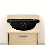 Mr mrs black white newlyweds bum bags<br><div class="desc">Black background,  white text.  Mr mrs and a heart.
Personalise and add your names.</div>