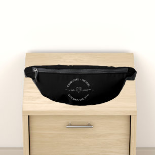 Mr mrs black white newlyweds bum bags