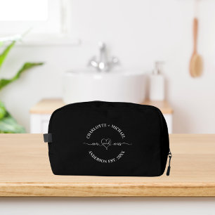 Mr mrs black white newlyweds couples dopp kit