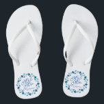 Mr. & Mrs. Blue Floral Wedding Flip Flops<br><div class="desc">For further customisation,  please click the "Customise" button and use our design tool to modify this template. If the options are available,  you may change text and image by simply clicking on "Edit/Remove Text or Image Here" and add your own. Designed by Sketchepedia / Freepik.</div>