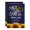 Mr & Mrs Blue Sunflower Wedding Invitations