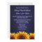 Mr & Mrs Blue Sunflower Wedding Invitations
