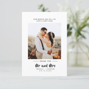 Mr & Mrs   Bold Script Wedding  Thank You Card