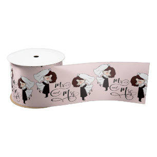 Mr. & Mrs. Bride and Groom Happiness Satin Ribbon