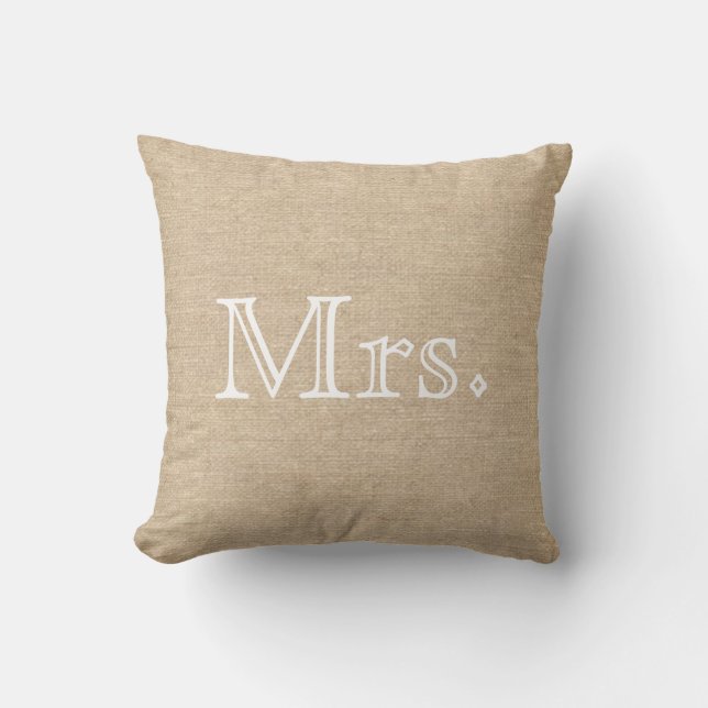 Mr. & Mrs. Burlap Pillow (Front)
