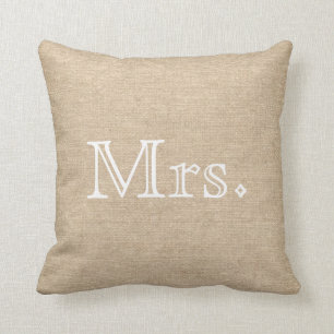 Mr. & Mrs. Burlap Pillow